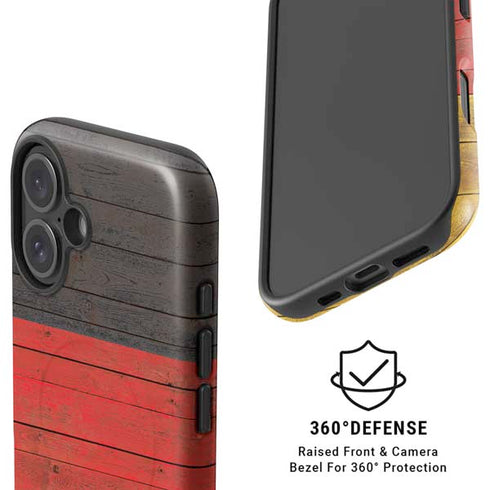 German Flag Dark Wood iPhone 16 Magsafe Impact Case
