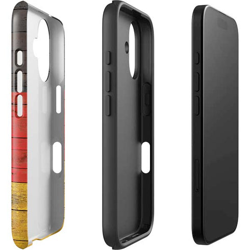 German Flag Dark Wood iPhone 16 Plus Impact Case
