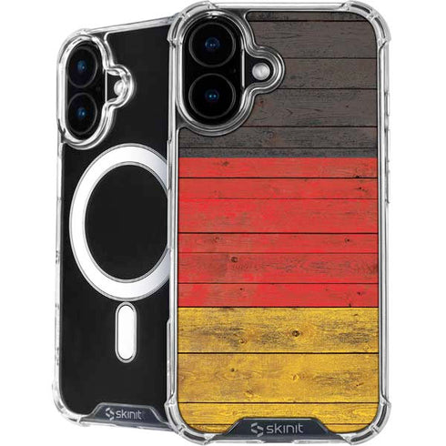 German Flag Dark Wood iPhone 16 Plus MagSafe Case