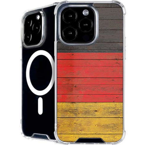German Flag Dark Wood iPhone 16 Pro Max MagSafe Case