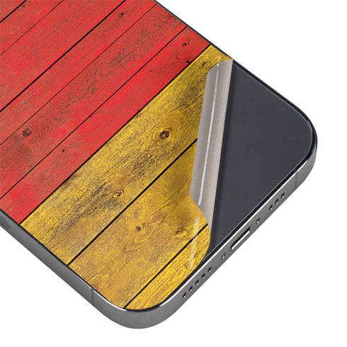 German Flag Dark Wood iPhone 16 Pro Max Skin