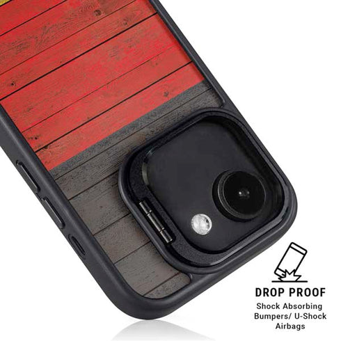 German Flag Dark Wood iPhone 16e Kickstand Case
