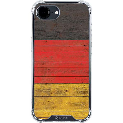 German Flag Dark Wood iPhone 16e Clear Case