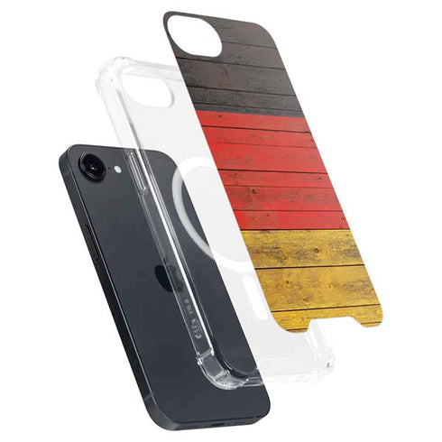 German Flag Dark Wood iPhone 16e MagSafe Case