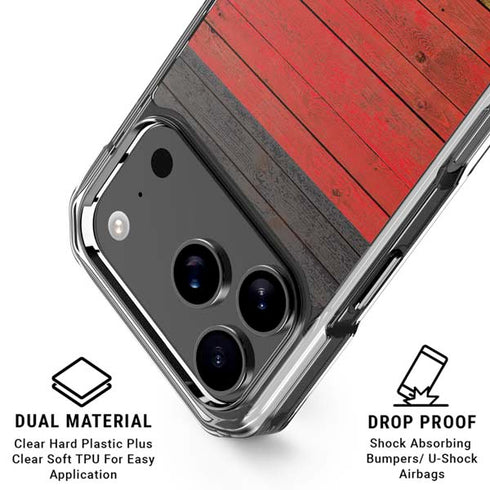 German Flag Dark Wood iPhone 18 Pro Clear Case