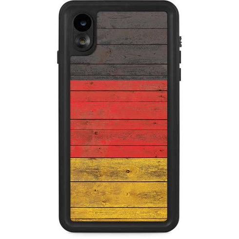 German Flag Dark Wood iPhone Cases