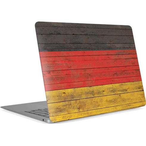 German Flag Dark Wood Apple MacBook Air Skin