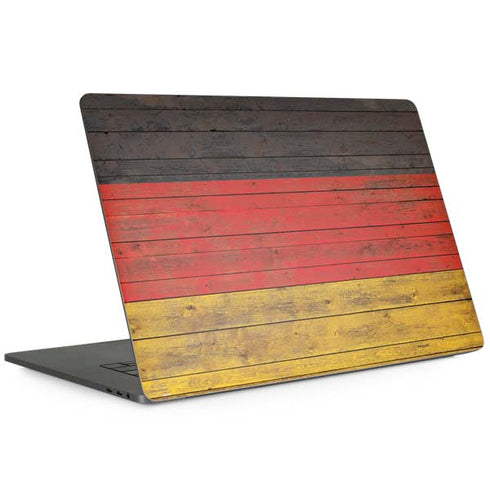 German Flag Dark Wood MacBook Skins
