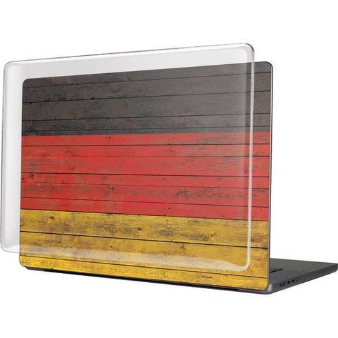 German Flag Dark Wood MacBook Cases