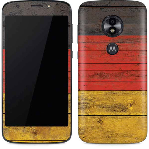 German Flag Dark Wood Moto E5 Play Skin