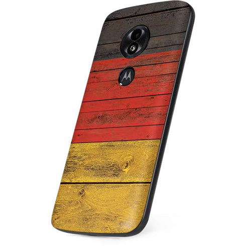 German Flag Dark Wood Moto E5 Play Skin
