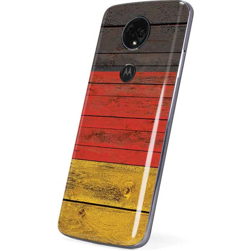German Flag Dark Wood Moto E5 Plus Skin