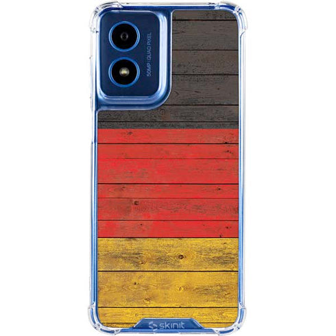 German Flag Dark Wood Moto G Play 4G (2024) Clear Case