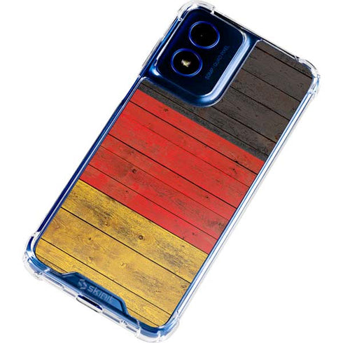 German Flag Dark Wood Moto G Play 4G (2024) Clear Case