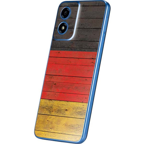 German Flag Dark Wood Moto G Play 4G (2024) Skin