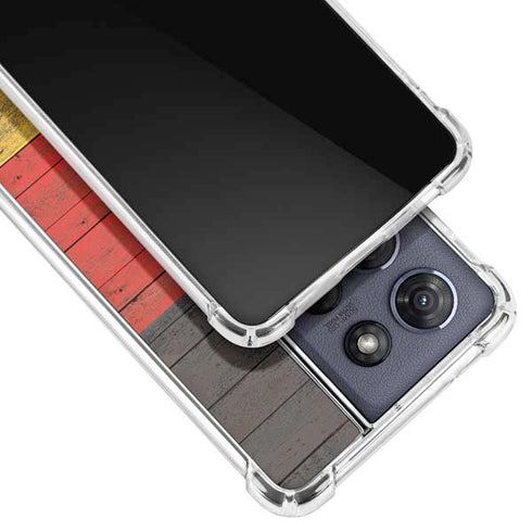 German Flag Dark Wood Moto G Play 5G (2025) Clear Case