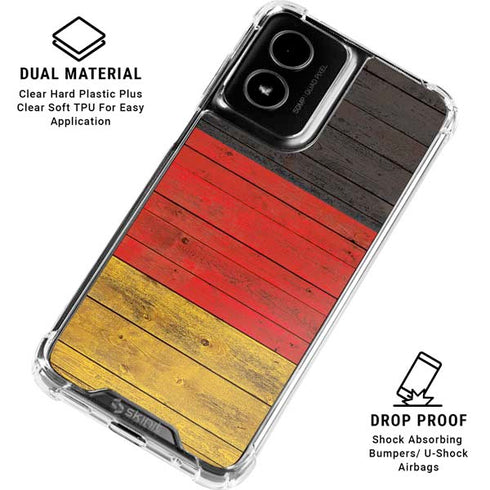 German Flag Dark Wood Moto G Power 5G (2024) Clear Case