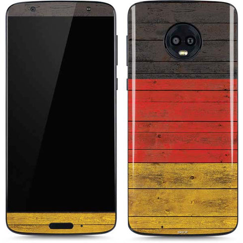 German Flag Dark Wood Moto G6 Skin
