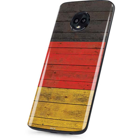 German Flag Dark Wood Moto G6 Skin