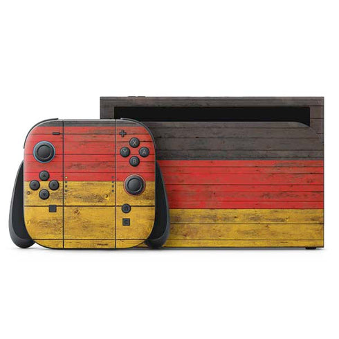 German Flag Dark Wood Nintendo Switch 2 (2025) with Joy-Con Skin