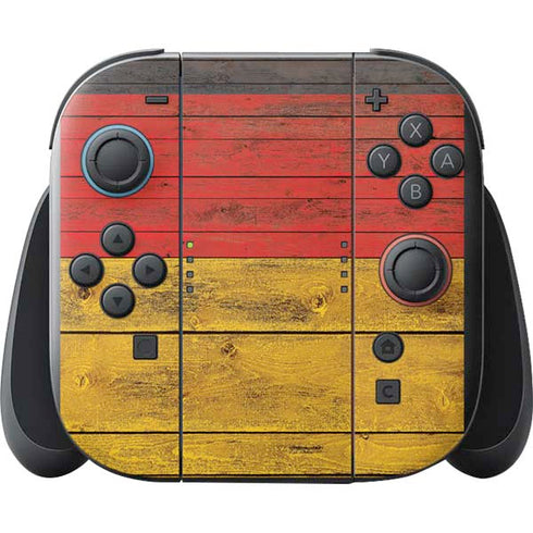 German Flag Dark Wood Nintendo Switch 2 (2025) with Joy-Con Skin