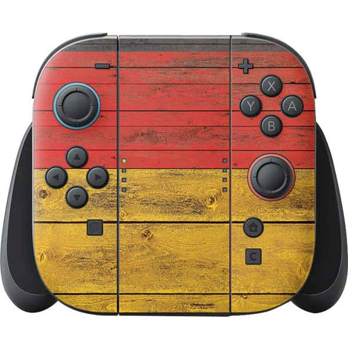 German Flag Dark Wood Nintendo Switch 2 (2025) Joy-Con Controller Skin
