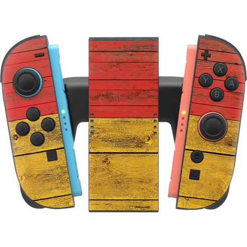 German Flag Dark Wood Nintendo Switch 2 (2025) Joy-Con Controller Skin