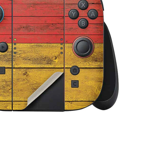 German Flag Dark Wood Nintendo Switch 2 (2025) Joy-Con Controller Skin