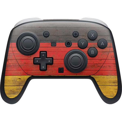 German Flag Dark Wood Nintendo Switch 2 (2025) Pro Controller Skin