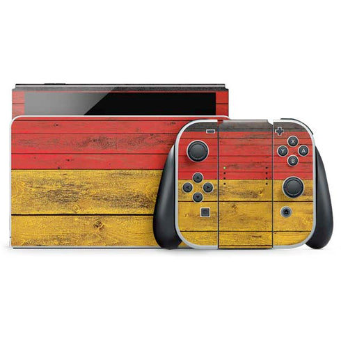 German Flag Dark Wood Nintendo Skins