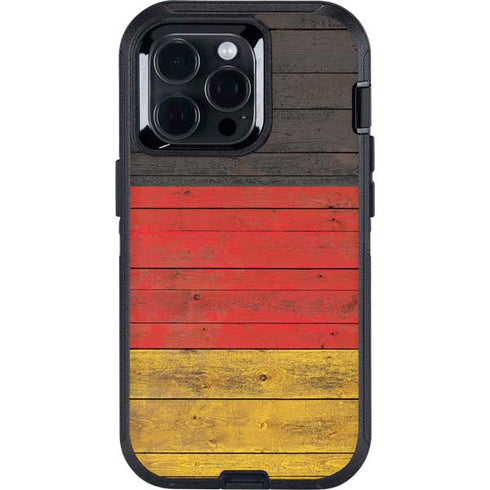 German Flag Dark Wood Otterbox Defender iPhone Skin