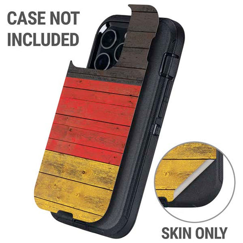 German Flag Dark Wood Otterbox Defender iPhone Skin