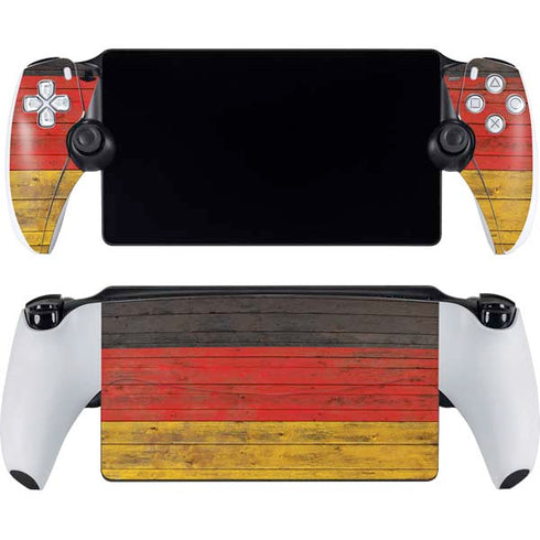 German Flag Dark Wood PlayStation Portal Remote Player Skin