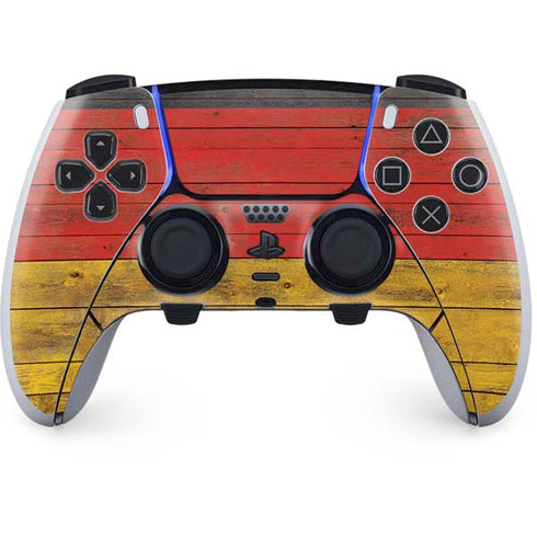German Flag Dark Wood PS5 DualSense Edge Pro Controller Skin