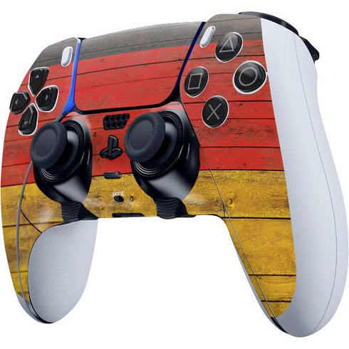 German Flag Dark Wood PS5 DualSense Edge Pro Controller Skin