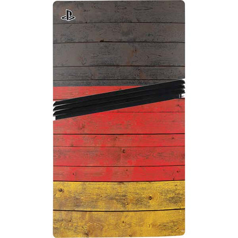 German Flag Dark Wood PS5 Pro Console Skin