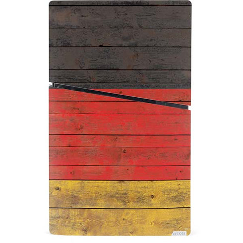 German Flag Dark Wood PS5 Slim Digital Edition Console Skin
