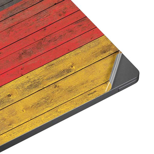 German Flag Dark Wood Surface Laptop 7 13.8in Skin