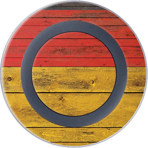 German Flag Dark Wood Wireless Charger Skin