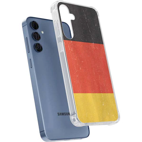 German Flag Distressed Galaxy A55 5G Clear Case