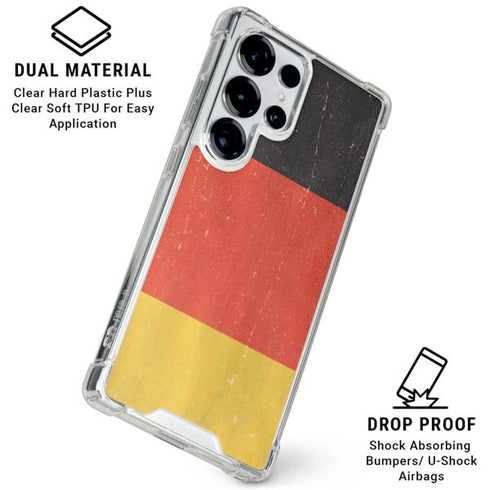 German Flag Distressed Galaxy S26 Ultra Clear Case