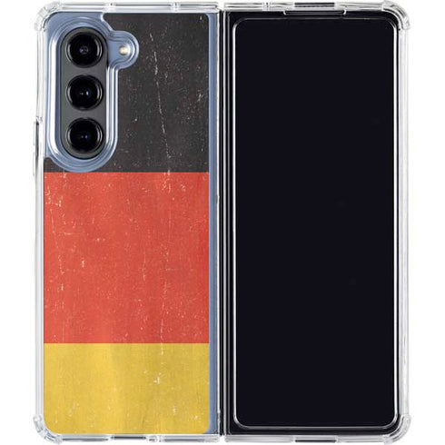 German Flag Distressed Galaxy Z Fold5 5G Clear Case