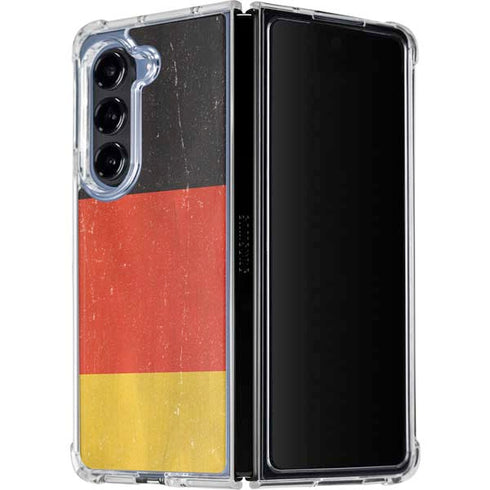 German Flag Distressed Galaxy Z Fold5 5G Clear Case