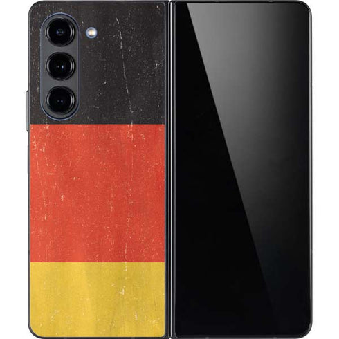 German Flag Distressed Galaxy Z Fold5 5G Skin