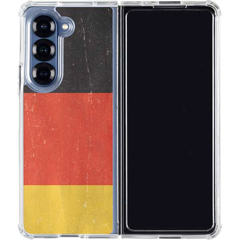 German Flag Distressed Galaxy Z Fold6 Clear Case