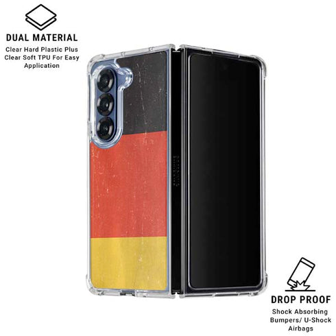 German Flag Distressed Galaxy Z Fold6 Clear Case