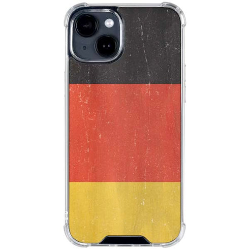 German Flag Distressed iPhone 15 Clear Case