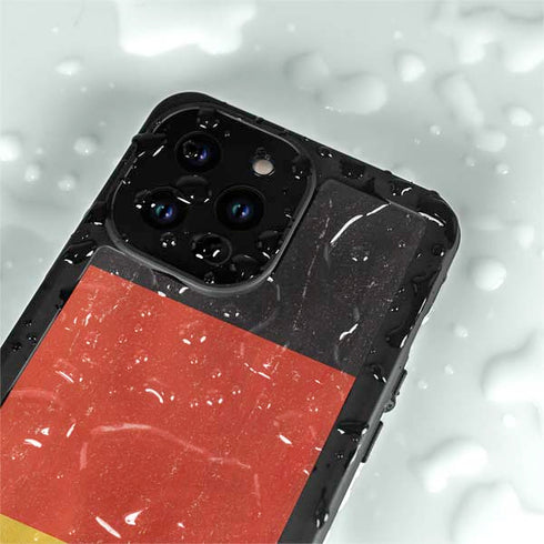 German Flag Distressed iPhone 15 Pro Waterproof Case