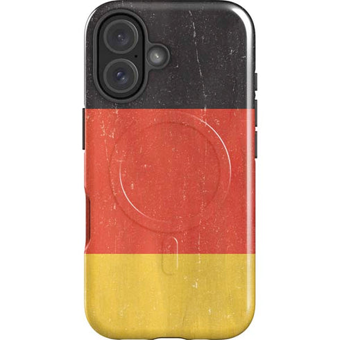 German Flag Distressed iPhone 16 Magsafe Impact Case