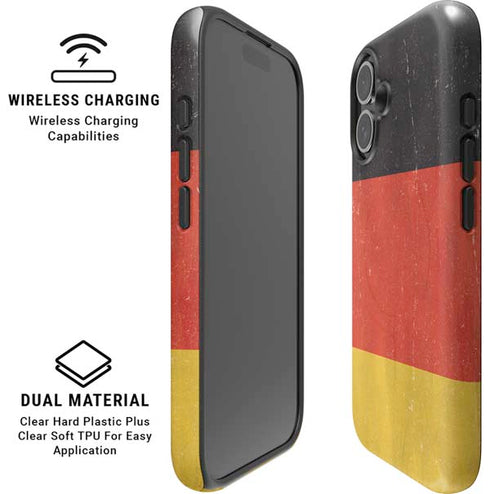 German Flag Distressed iPhone 16 Magsafe Impact Case